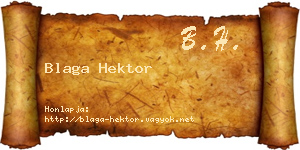 Blaga Hektor névjegykártya